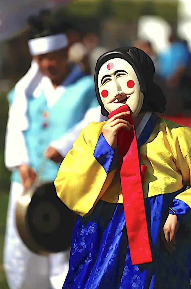 Maskedans i Andong Sydkorea