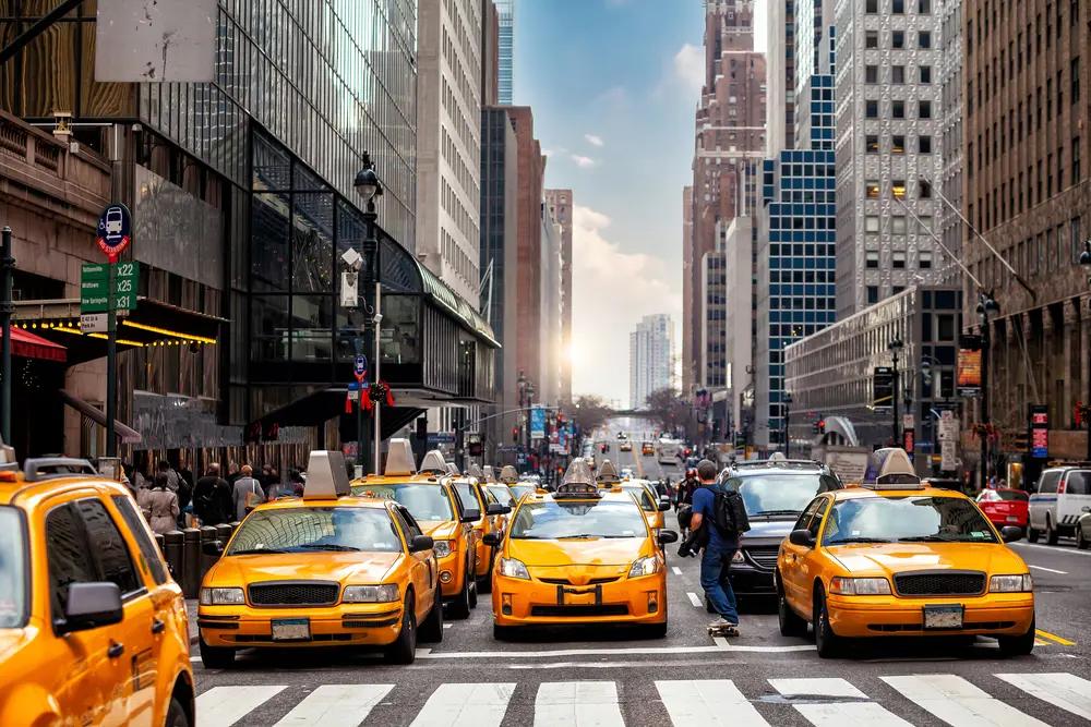Gule taxaer på Manhattan, New York