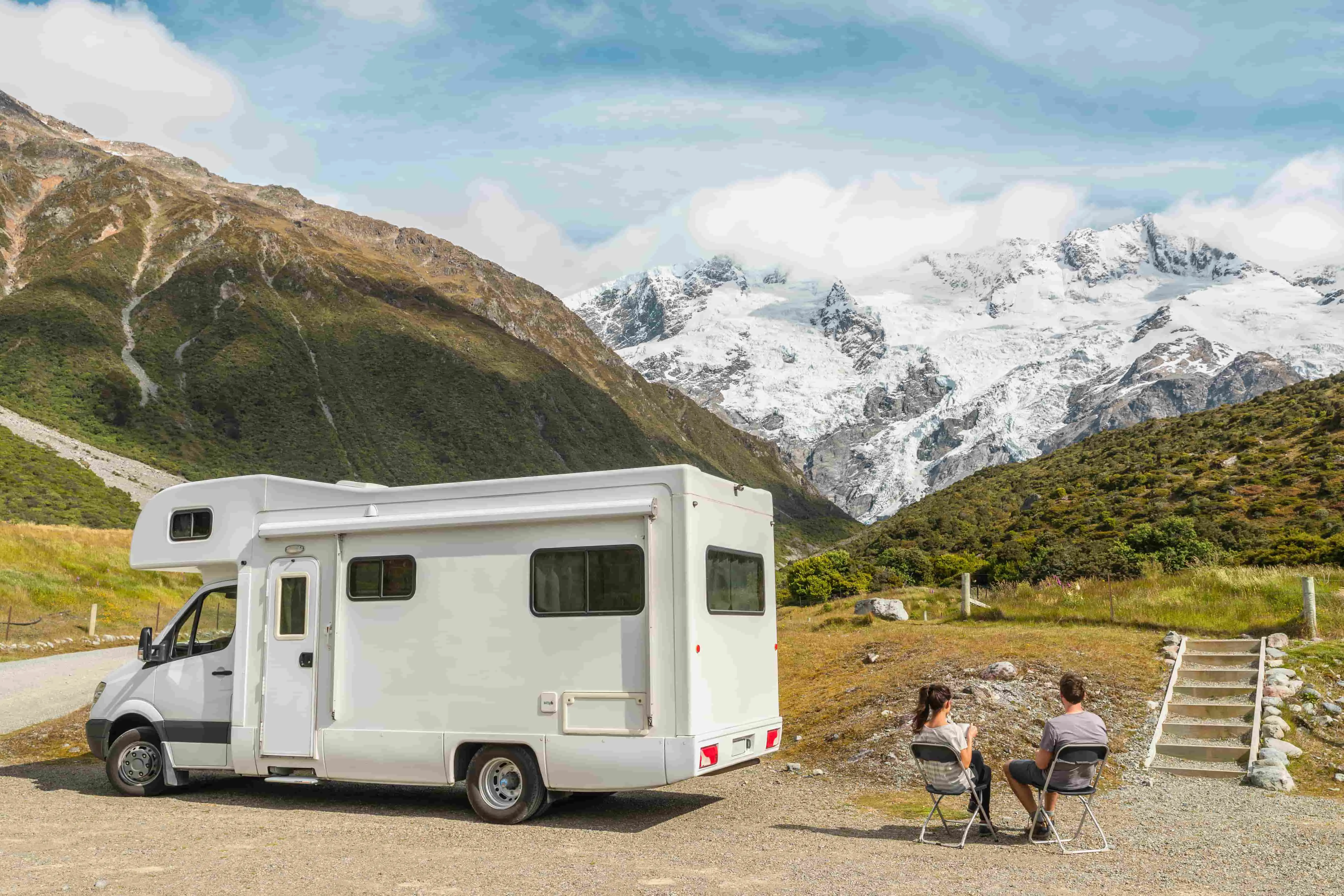 Autocamper ved Mount Cook - kør-selv i New Zealand